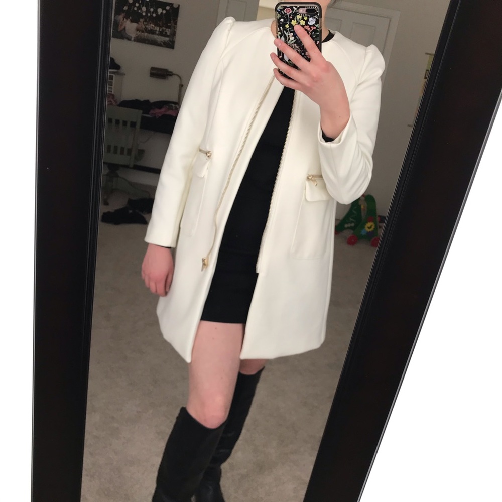 NWOT White pea coat
